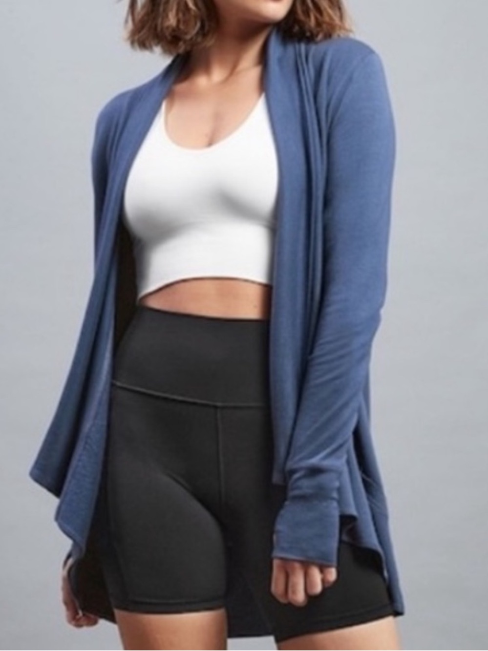 Athleta Pranayama Wrap Cardigan, Blue | Size Large